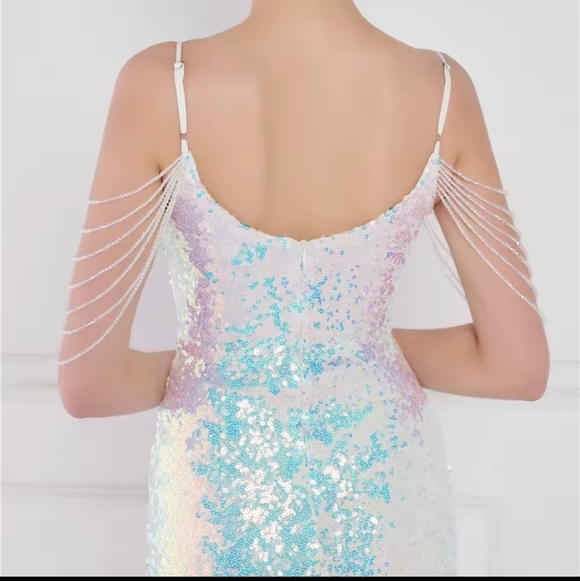 Glamorous Sequin Prom Dress - Blue and Pink - Picture 8 of 12
